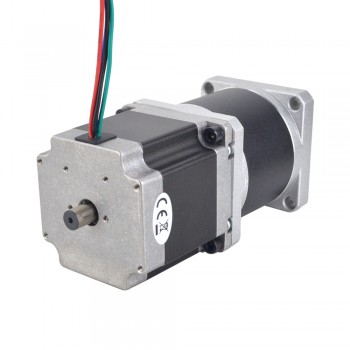 Doppelwellen Nema 23 Schrittmotor mit 50: 1 Planetengetriebe 102Ncm 2.8A 2.5V Nema23 Getriebe Schrittmotor