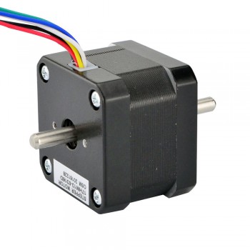 Doppelwellen Nema17 Schrittmotor Unipolar 0,9 Grad 16 Ncm 0,3A 12V 42 x 34 mm 6 Drähte Hybrid-Schrittmotor